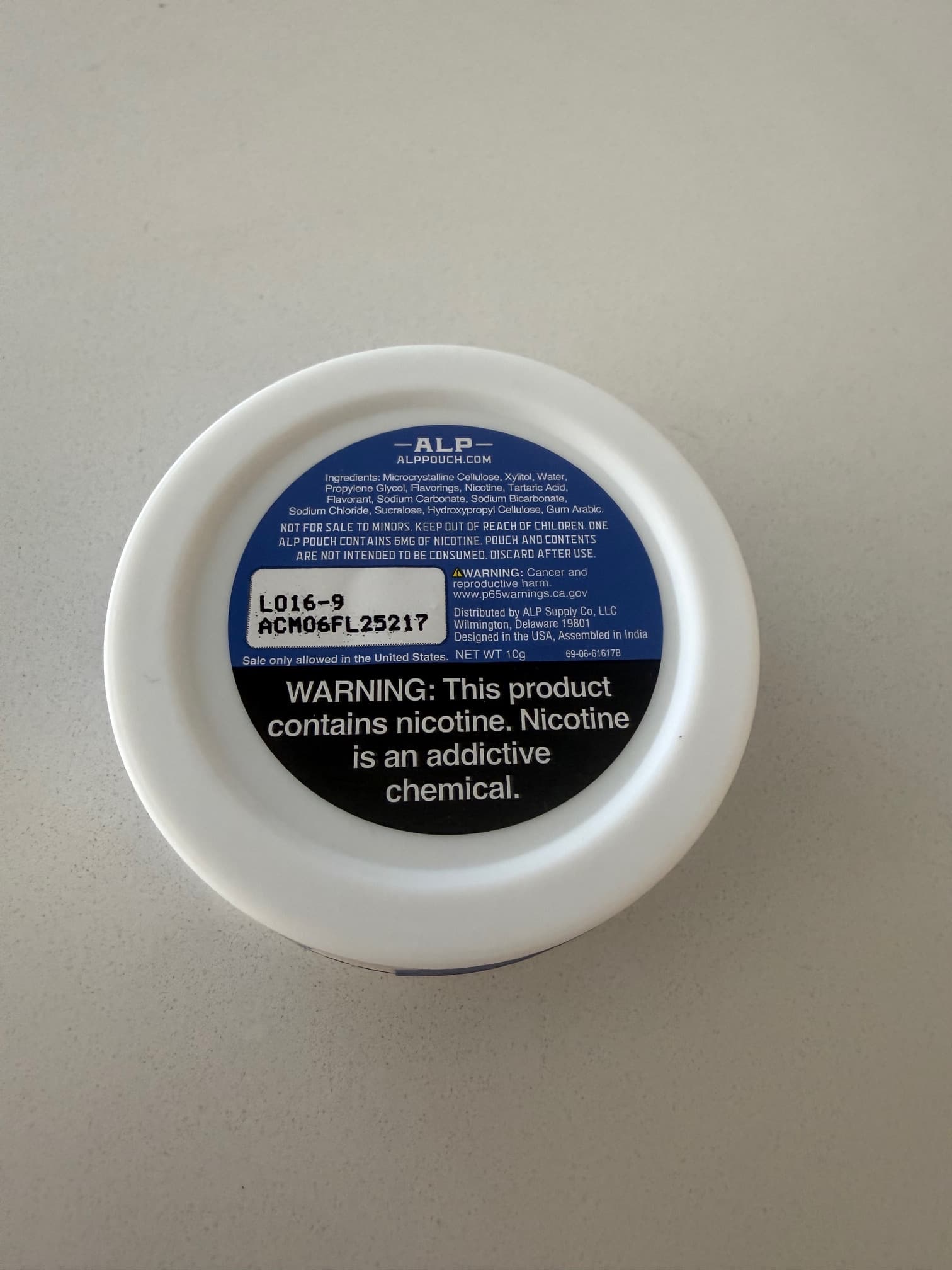 ALP back - ingredients